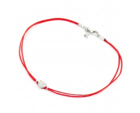 Сърце 14К Бяло Злато на  Червен Конец  Гривна   Bloom Jewellery